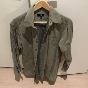 Calvin Klein 15.5/32-33 Olive Green Button Shirt